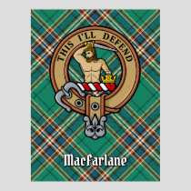 Clan MacFarlane Crest over Ancient Hunting Tartan Poster