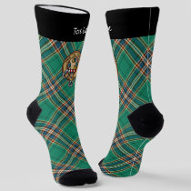Clan MacFarlane Crest over Ancient Hunting Tartan Socks