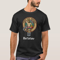 Clan MacFarlane Crest over Ancient Hunting Tartan T-Shirt