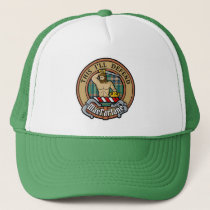 Clan MacFarlane Crest over Ancient Hunting Tartan Trucker Hat