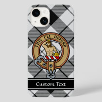 Clan MacFarlane Crest over Black and White Tartan Case-Mate iPhone 14 Case