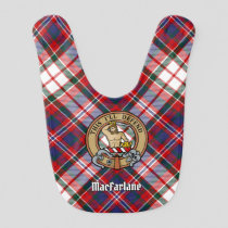 Clan MacFarlane Crest over Dress Tartan Baby Bib