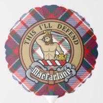 Clan MacFarlane Crest over Dress Tartan Balloon