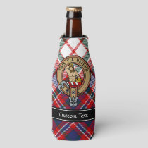 Clan MacFarlane Crest over Dress Tartan Bottle Cooler
