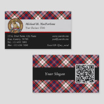 Clan MacFarlane Crest over Dress Tartan Business Card