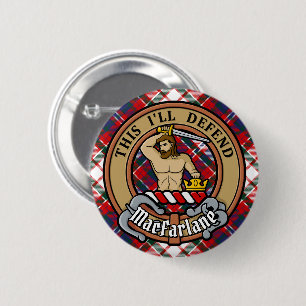 Clan MacFarlane Crest over Dress Tartan Button