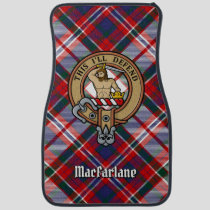 Clan MacFarlane Crest over Dress Tartan Car Floor Mat