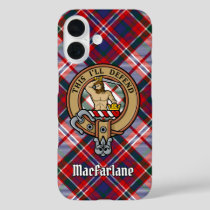 Clan MacFarlane Crest over Dress Tartan iPhone 16 Case