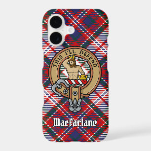 Clan MacFarlane Crest over Dress Tartan iPhone 17 Case