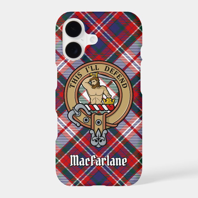 Clan MacFarlane Crest over Dress Tartan Case-Mate iPhone Case (Back)