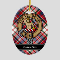 Clan MacFarlane Crest over Dress Tartan Ceramic Ornament