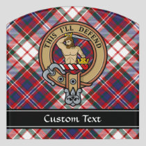 Clan MacFarlane Crest over Dress Tartan Door Sign