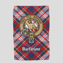 Clan MacFarlane Crest over Dress Tartan Golf Towel