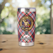 Clan MacFarlane Crest over Dress Tartan Insulated Tumbler