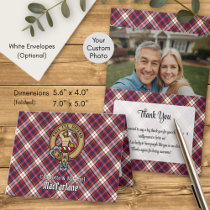 Clan MacFarlane Crest over Dress Tartan Invitation