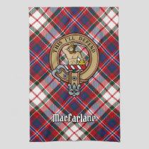 Clan MacFarlane Crest over Dress Tartan Kitchen Towel