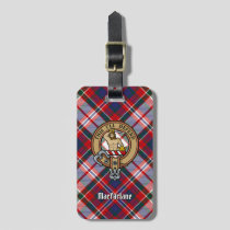 Clan MacFarlane Crest over Dress Tartan Luggage Tag