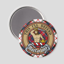 Clan MacFarlane Crest over Dress Tartan Magnet