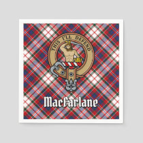 Clan MacFarlane Crest over Dress Tartan Napkins