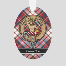 Clan MacFarlane Crest over Dress Tartan Ornament