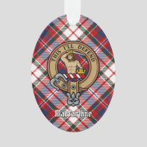 Clan MacFarlane Crest over Dress Tartan Ornament