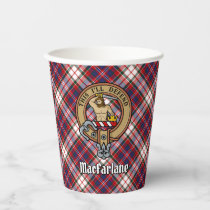 Clan MacFarlane Crest over Dress Tartan Paper Cups