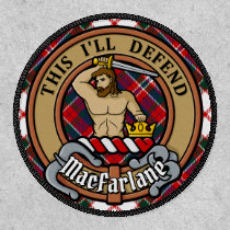 Clan MacFarlane Crest over Dress Tartan Patch