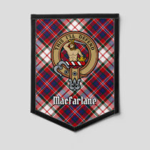 Clan MacFarlane Crest over Dress Tartan Pennant