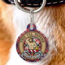 Clan MacFarlane Crest over Dress Tartan Pet ID Tag