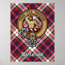 Clan MacFarlane Crest over Dress Tartan Poster