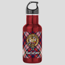 Clan MacFarlane Crest over Dress Tartan Stainless Steel Water Bottle