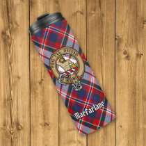 Clan MacFarlane Crest over Dress Tartan Thermal Tumbler