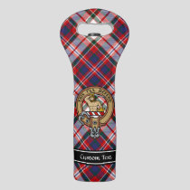 Clan MacFarlane Crest over Dress Tartan Wine Bag