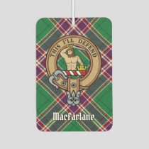 Clan MacFarlane Crest over Modern Hunting Tartan Air Freshener