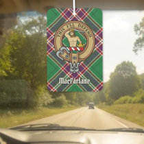 Clan MacFarlane Crest over Modern Hunting Tartan Air Freshener