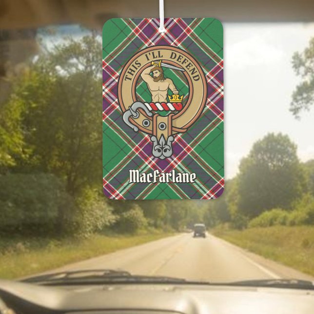 Clan MacFarlane Crest over Modern Hunting Tartan Air Freshener (Creator Uploaded)