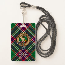 Clan MacFarlane Crest over Modern Hunting Tartan Badge