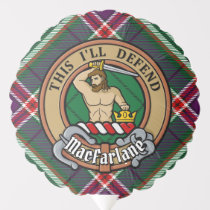 Clan MacFarlane Crest over Modern Hunting Tartan Balloon