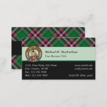 Clan MacFarlane Crest over Modern Hunting Tartan Business Card