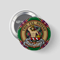 Clan MacFarlane Crest over Modern Hunting Tartan Button