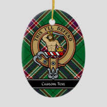 Clan MacFarlane Crest over Modern Hunting Tartan Ceramic Ornament