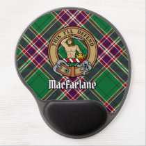 Clan MacFarlane Crest over Modern Hunting Tartan Gel Mouse Pad