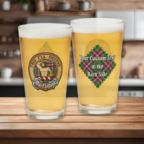 Clan MacFarlane Crest over Modern Hunting Tartan Glass