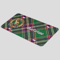 Clan MacFarlane Crest over Modern Hunting Tartan License Plate