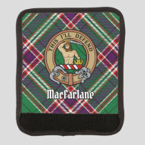 Clan MacFarlane Crest over Modern Hunting Tartan Luggage Handle Wrap