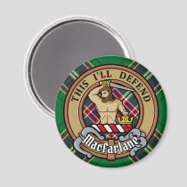 Clan MacFarlane Crest over Modern Hunting Tartan Magnet