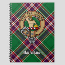 Clan MacFarlane Crest over Modern Hunting Tartan Notebook