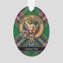 Clan MacFarlane Crest over Modern Hunting Tartan Ornament
