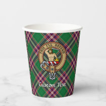 Clan MacFarlane Crest over Modern Hunting Tartan Paper Cups