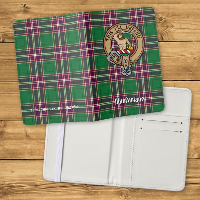 Clan MacFarlane Crest over Modern Hunting Tartan Passport Holder (Creator Uploaded)